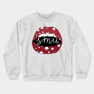 SMU Lips Red Stars Crewneck Sweatshirt